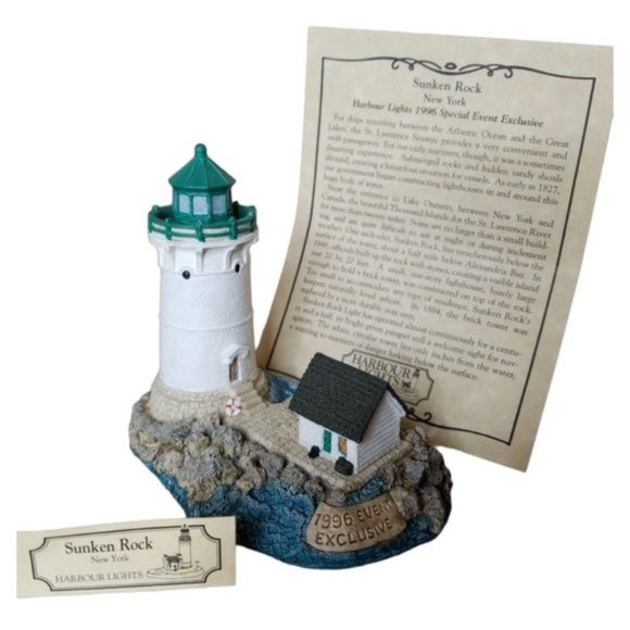 Sunken Rock NY Special Event Exclusive 1996 COA ID Lighthouse - Picture 1 of 9